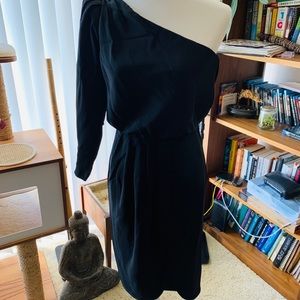 Vintage Lillie Rubin black one shoulder dress S
